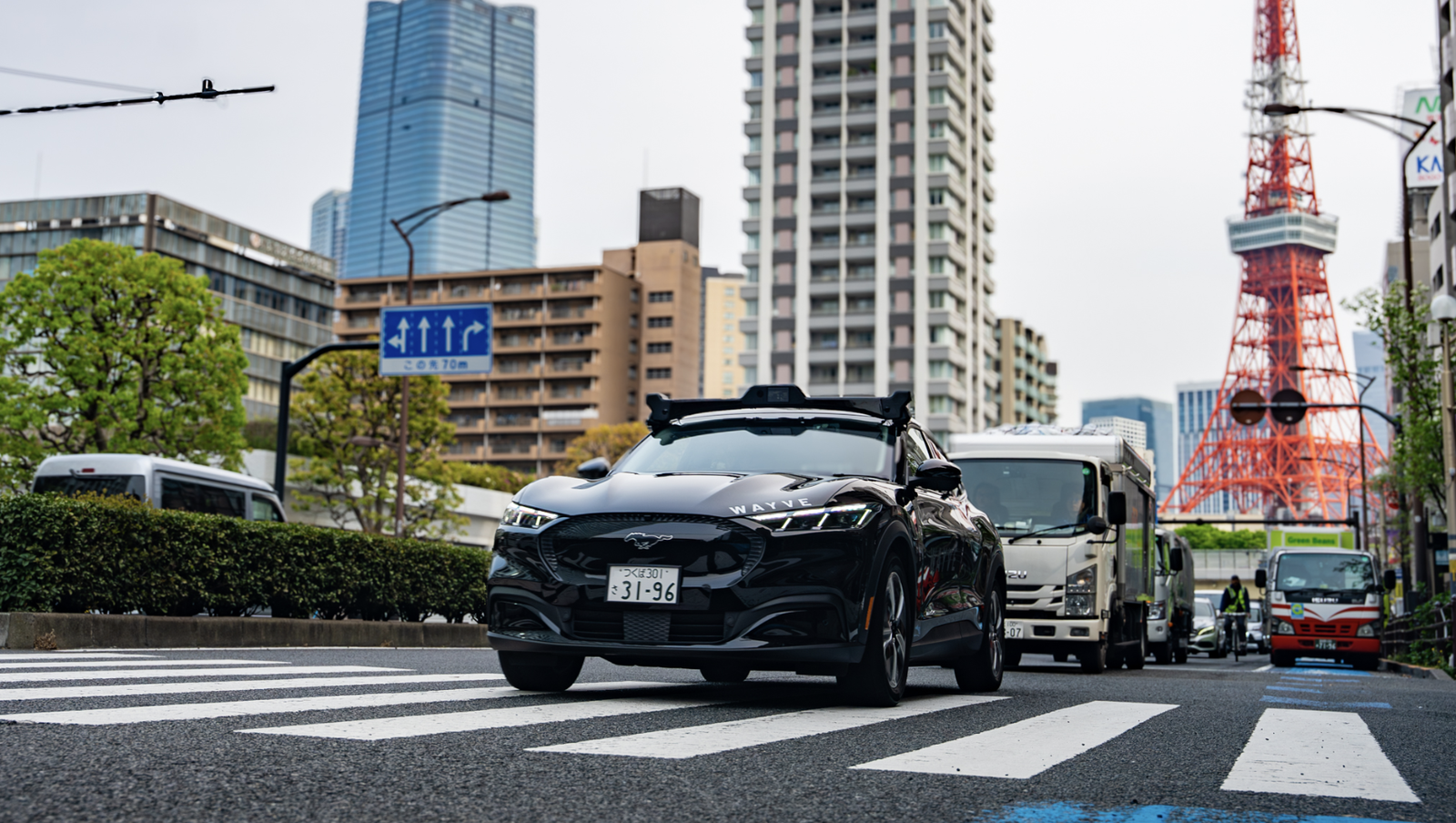 A Wayve self-driving taxi